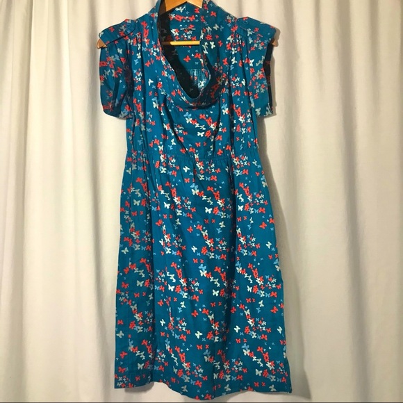 Fossil Butterfly Print Organic Cotton Blend Dress - Picture 1 of 10